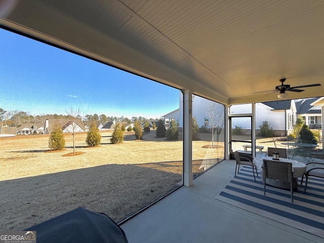 view of patio with ceiling fan