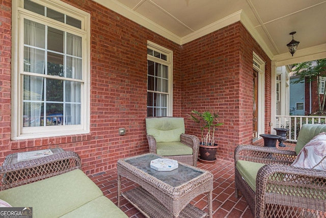 view of patio with a porch