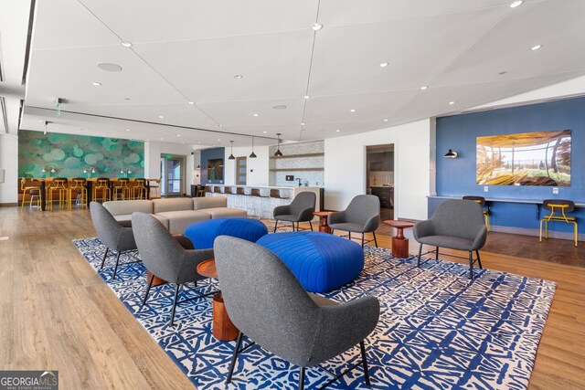 living room featuring hardwood / wood-style floors