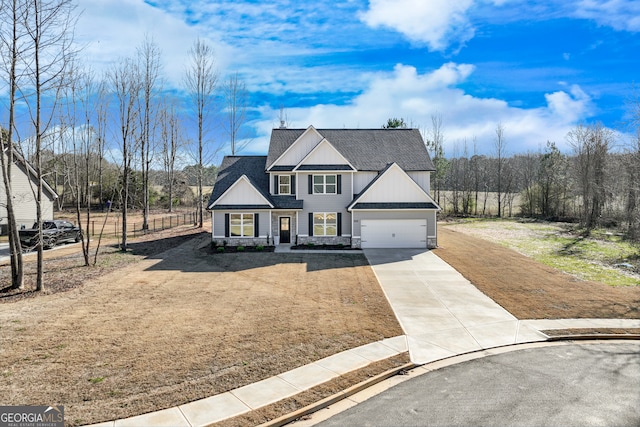 240 Good Hope Preserve, Good Hope, GA 30641 - traditional home featuring driveway, board and batten siding, a shingled roof, a garage, and stone siding