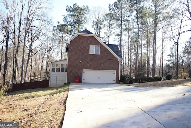 view of home's exterior featuring a garage