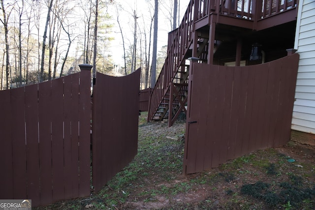 view of yard featuring a deck