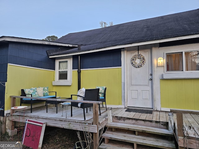 exterior space with a wooden deck