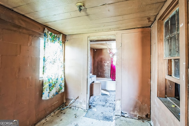 misc room featuring wood ceiling