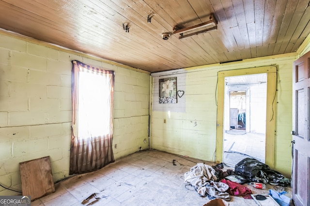 interior space with wooden ceiling