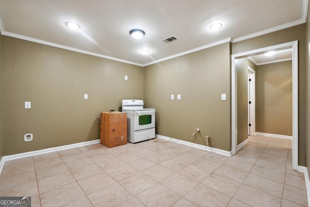 interior space featuring crown molding