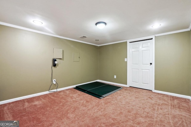 interior space with ornamental molding