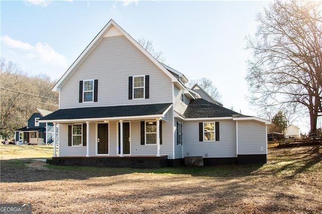 view of front of property featuring a porch