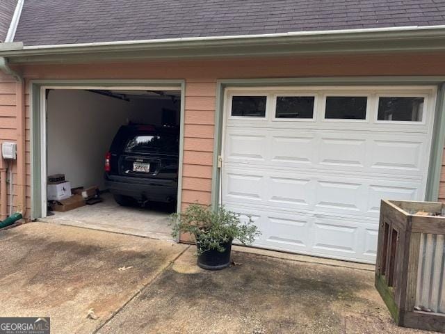 view of garage