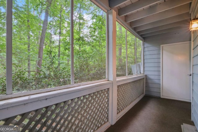 view of unfurnished sunroom