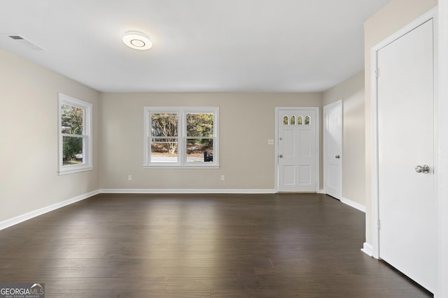 interior space featuring dark wood-type flooring