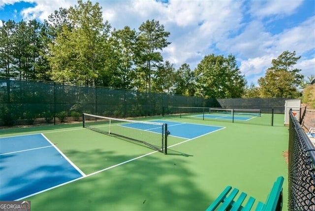 view of sport court featuring basketball court