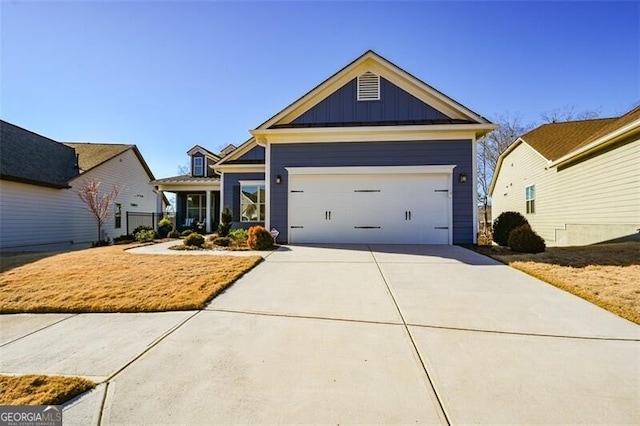 view of front of property featuring a garage