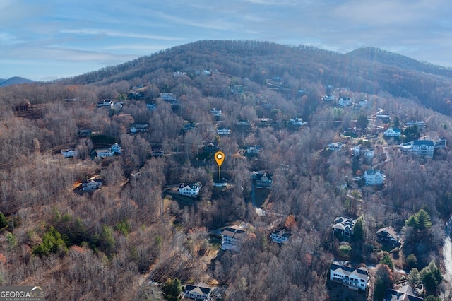 aerial view with a mountain view