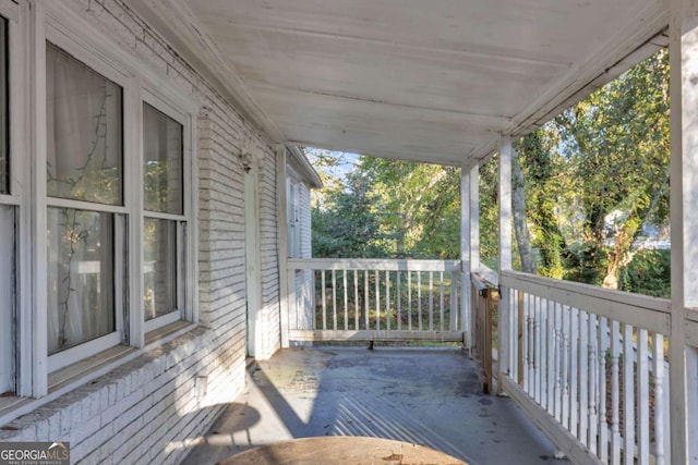 deck with a porch