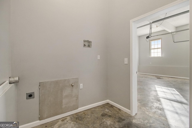 laundry area featuring washer hookup and hookup for an electric dryer