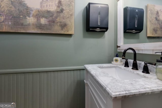 4492 Bryten Dr, Douglasville, GA 30135 - bathroom featuring wainscoting and vanity