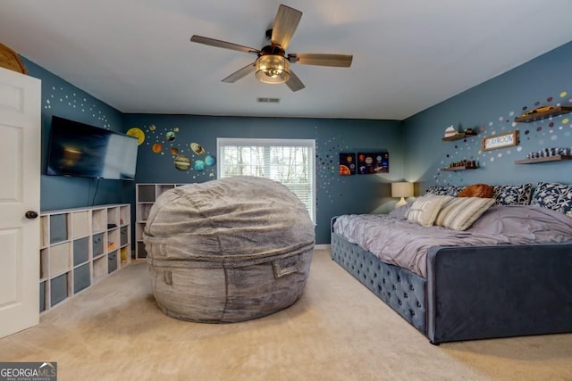 4492 Bryten Dr, Douglasville, GA 30135 - carpeted bedroom with ceiling fan