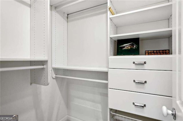 view of walk in closet