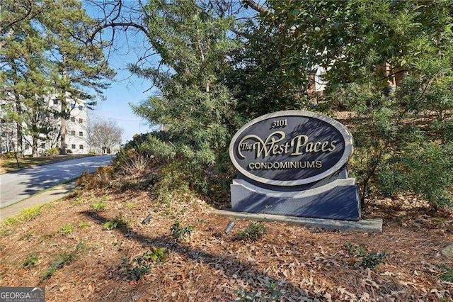 view of community sign