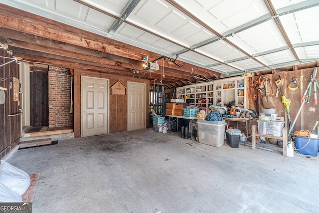 garage featuring a garage door opener