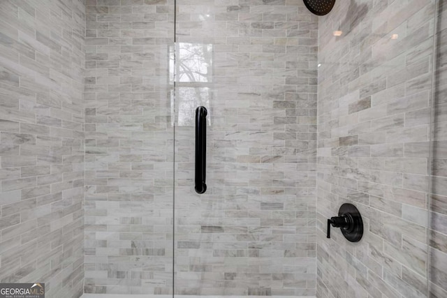 interior details with tiled shower