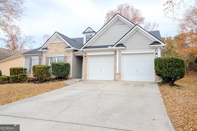 view of front facade with a garage