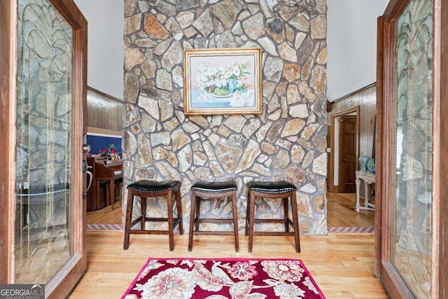 sitting room featuring light wood-type flooring