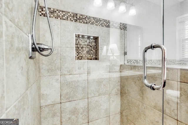 bathroom featuring walk in shower