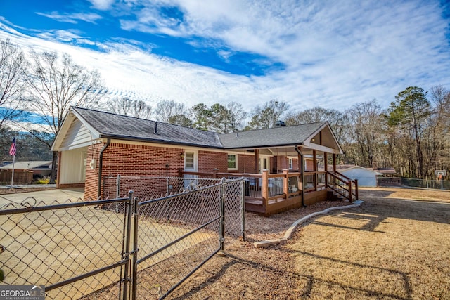 exterior space featuring a garage