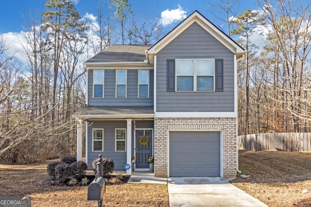 view of front of home with a garage