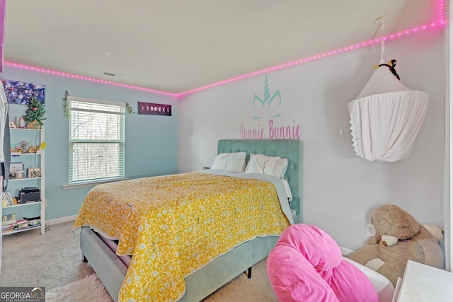 view of carpeted bedroom