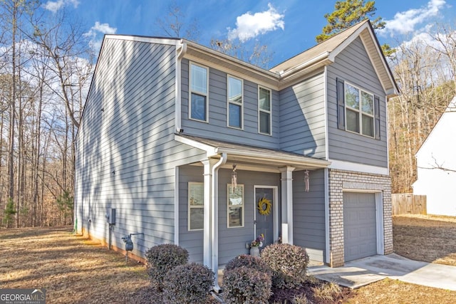 view of front of home featuring a garage