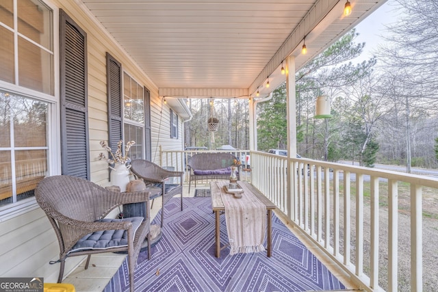 deck featuring an outdoor hangout area