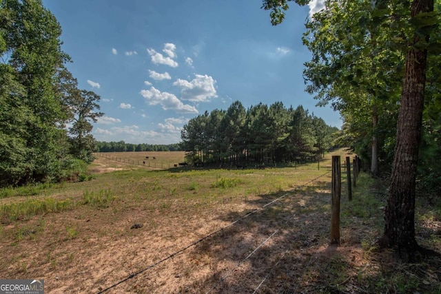 view of landscape featuring a rural view