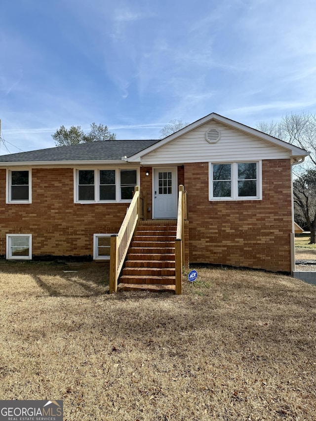 view of single story home