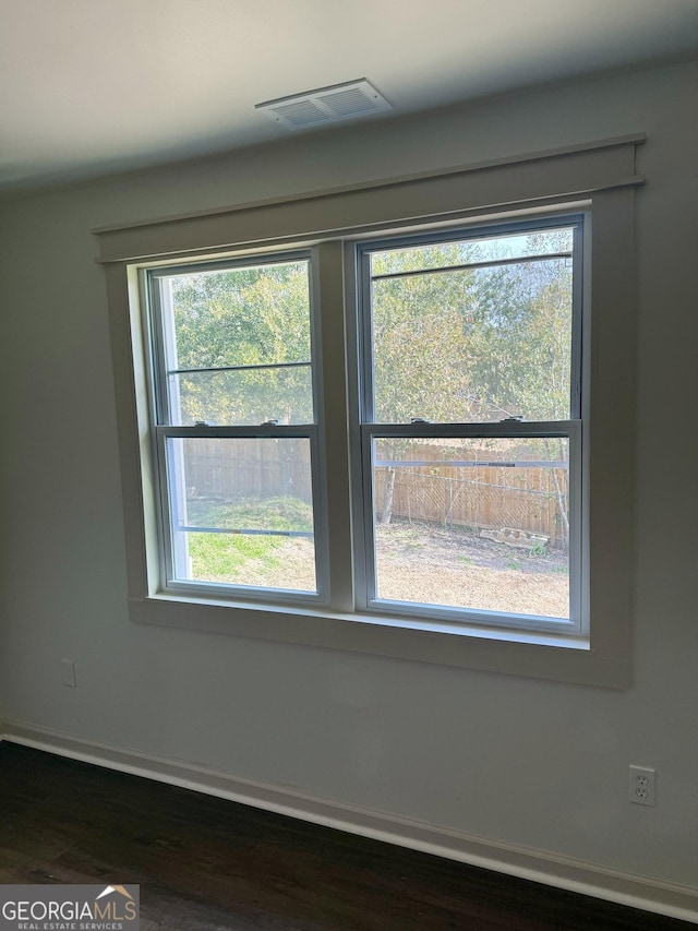 interior space with hardwood / wood-style floors