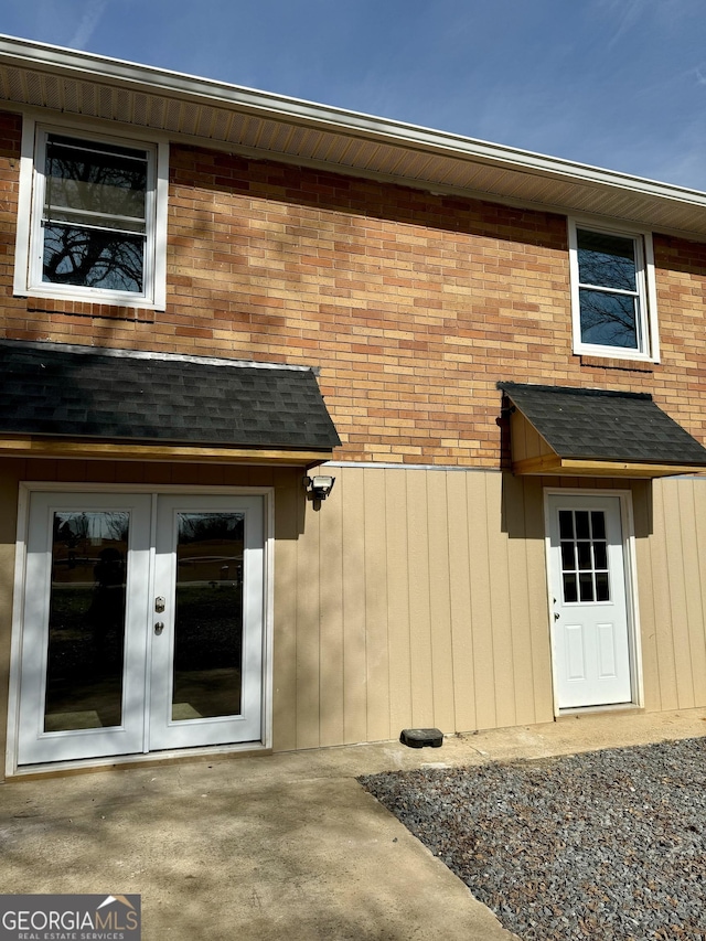 property entrance with french doors