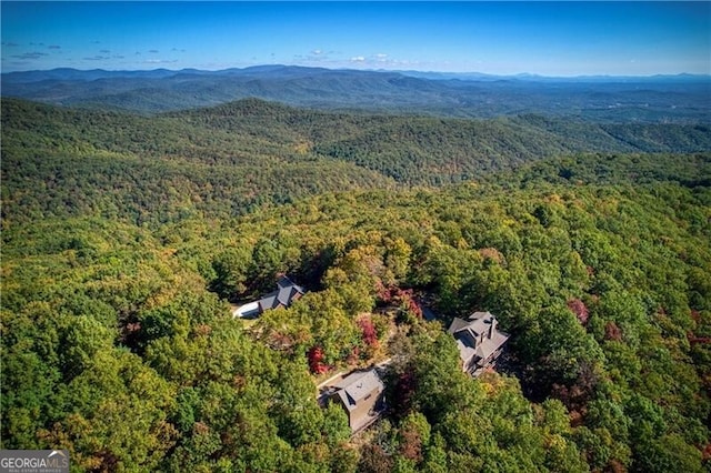 aerial view featuring a mountain view
