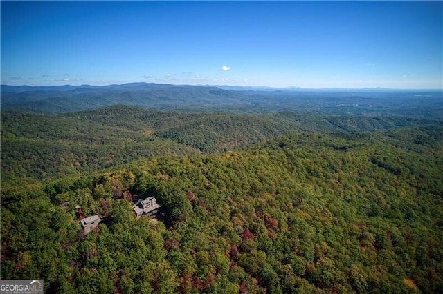 aerial view featuring a mountain view