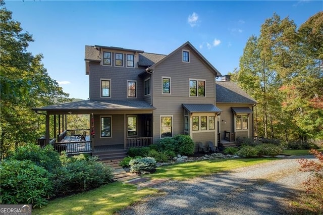 view of front of house with covered porch