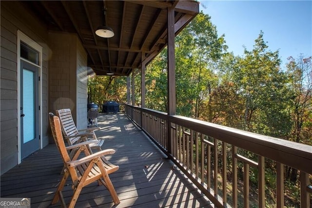 view of wooden deck