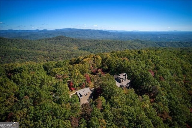 bird's eye view with a mountain view