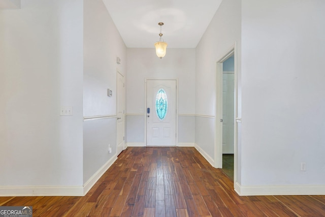 entrance foyer featuring dark hardwood / wood-style floors