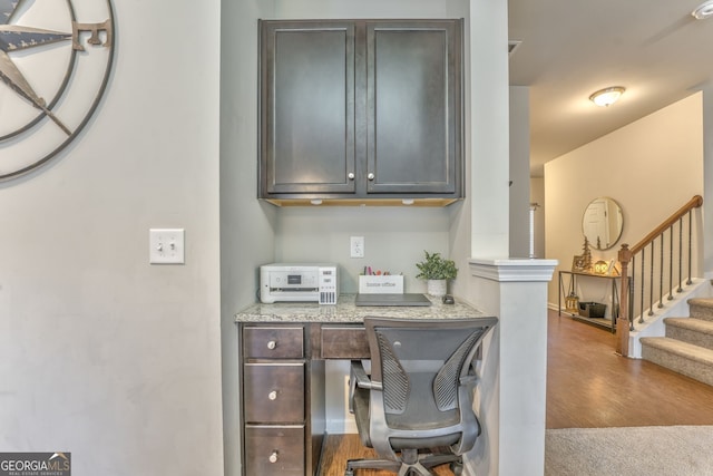 office featuring light wood finished floors