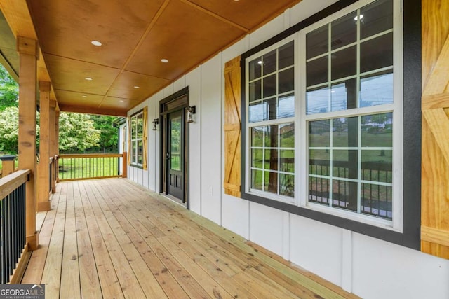 wooden deck with a porch