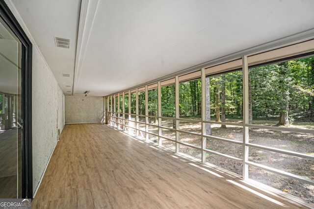 view of unfurnished sunroom