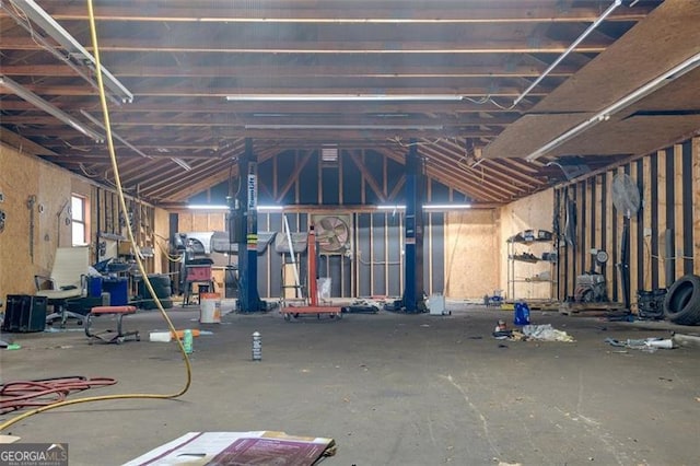 miscellaneous room featuring vaulted ceiling