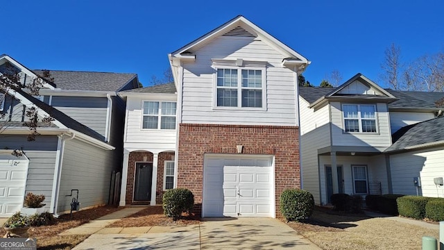 view of front of home with a garage