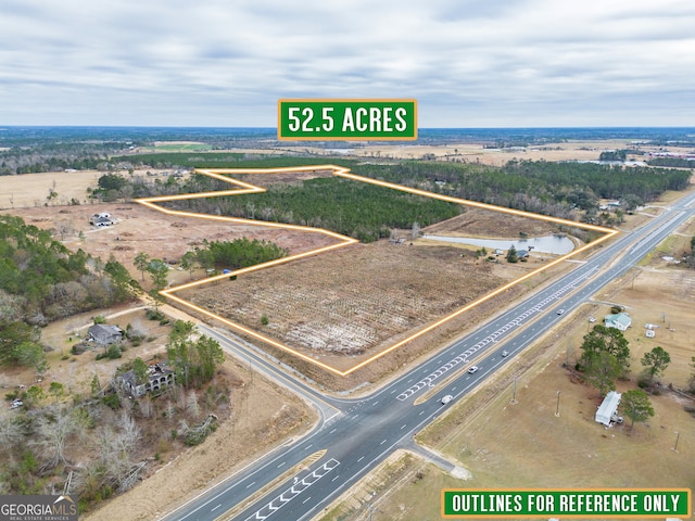 aerial view featuring a rural view